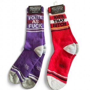 Gumball Poodle 100% That B!tch Gym Socks and Polite As Fu*ck Sock Bundle NWT